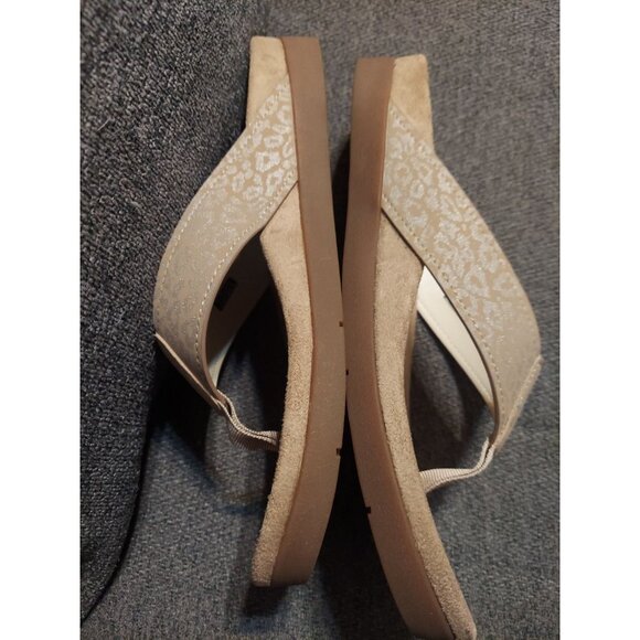 Spenco Newport Cheetah Metallic Orthotic Slip On Thong Sandal NWOT 12D Women - Picture 6 of 10